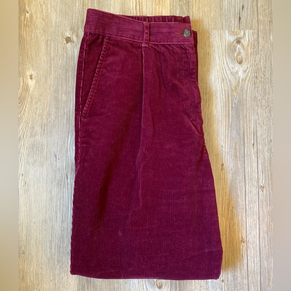 Vintage L.L. Bean Women's Burgundy Corduroy Trousers